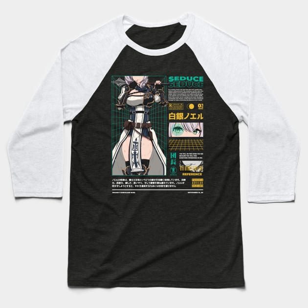 Hololive Japan Shirogane Noel Baseball T-Shirt by Waifuku Merch